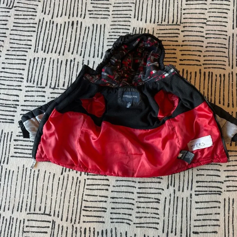 Black and Red Hooded Jacket Coat 3T